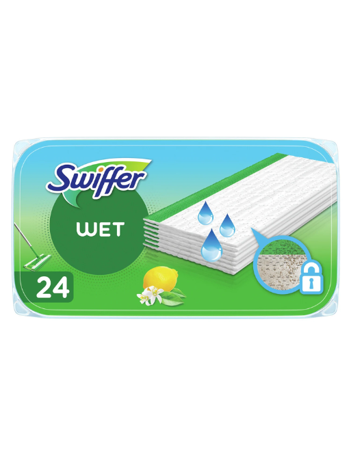 Swiffer Wet Wipes - Lingettes humides pour sols au citron frais